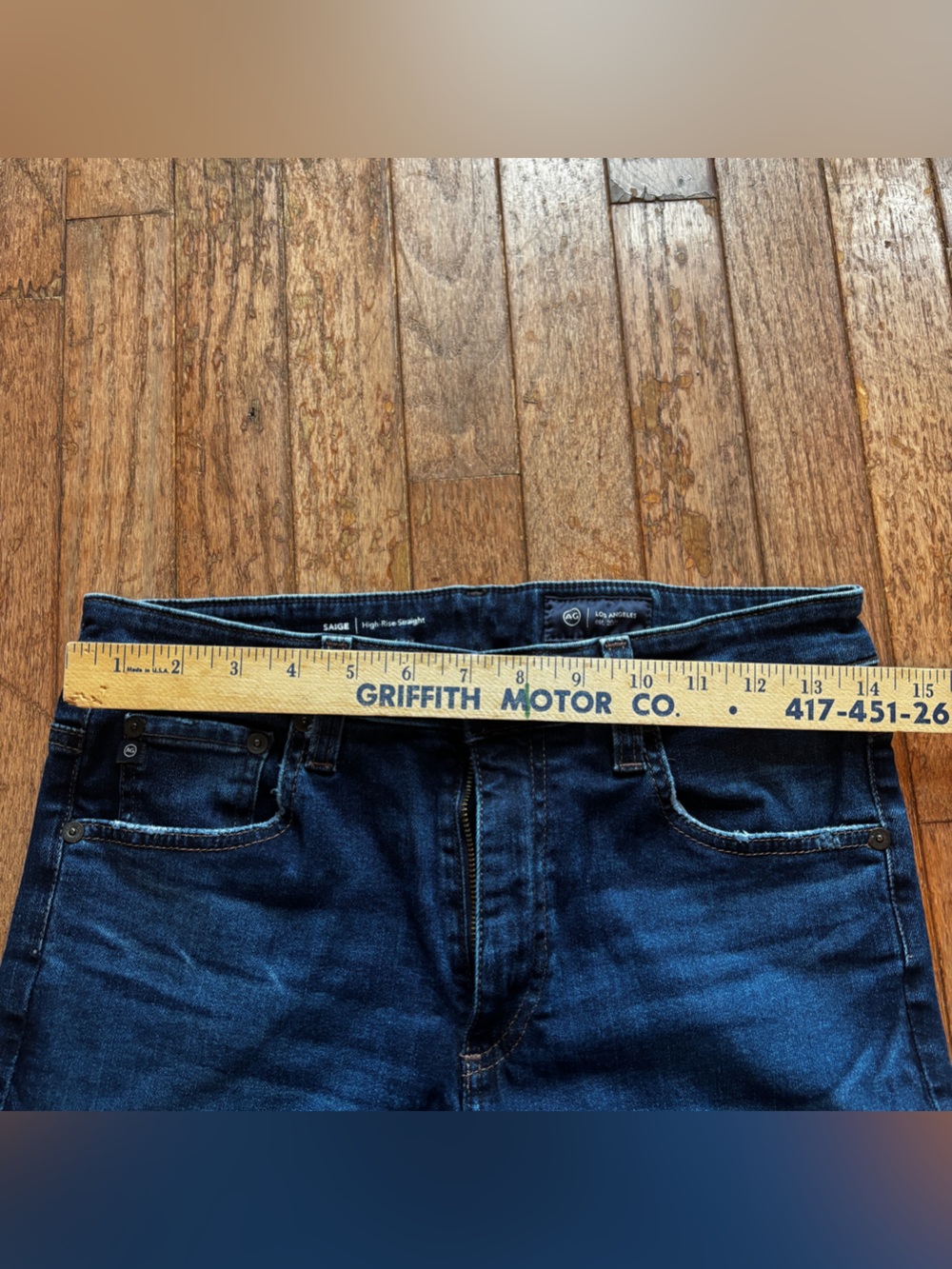 Womens AG Los Angeles SAIGE High Rise Straight jeans-29 - Picture 5 of 10